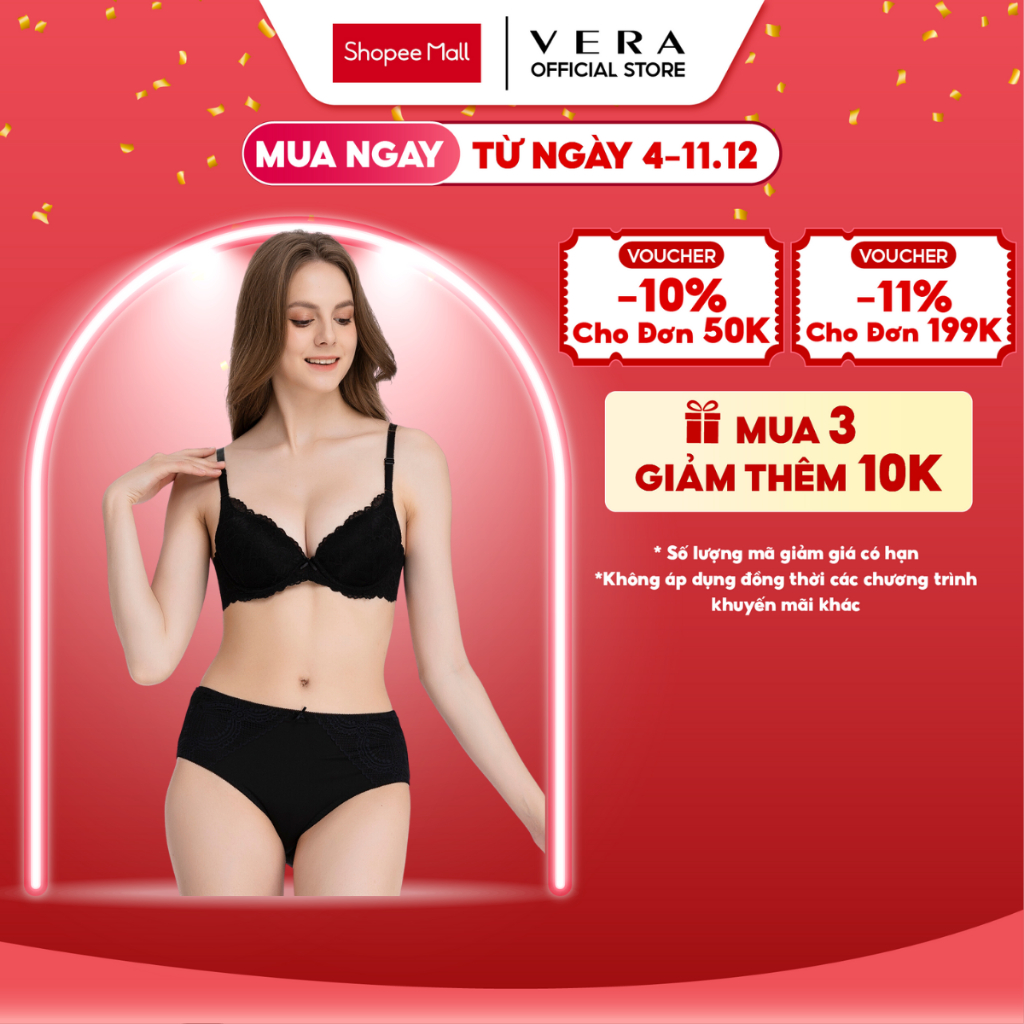 Quần lót Hikini nữ Misaki trơn phối ren dáng cơ bản M1014