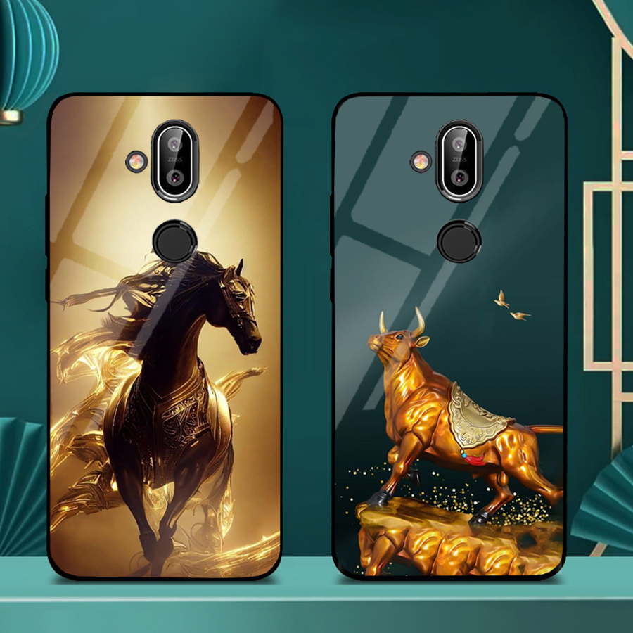 Ốp Lưng NOKIA 8.1 Mặt lưng kính cao cấp, thiết kế độc quyền 12 con giáp