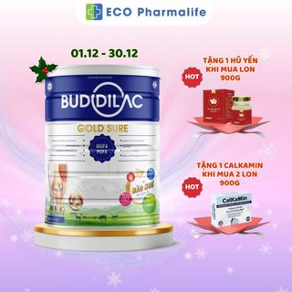 Sữa bột buddilac gold sure phòng ngừa loãng xương, tăng cường miễn dịch cho người lớn lon 900g