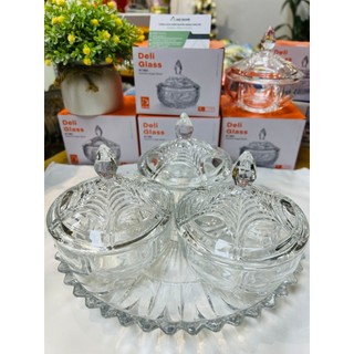 Sale nhất năm thố hũ thủy tinh đựng mứt có nắp hạt dưa hình quả bí ngô dày dặn chất lượng cao tg1086a