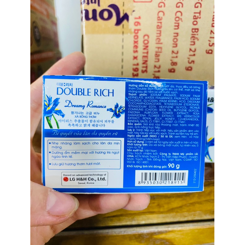 Xà phòng tắm Double Rich Hương Hoa IRIS - Hương Hoa Hồng hộp 90g