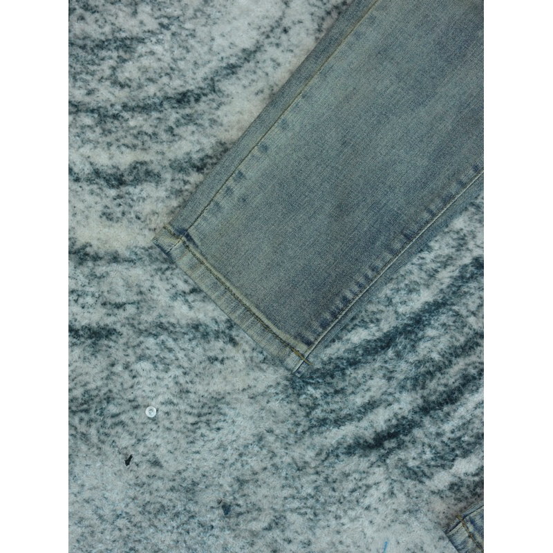 Quân jean nam streetwear cao cấp BEAR màu canh vàng form slimfit vải denim co giãn SK006