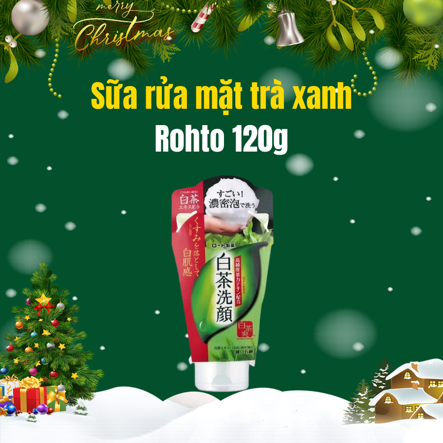 Sữa rửa mặt tinh chất trà xanh lành tính, dịu da Rhoto Shirochasou 120g