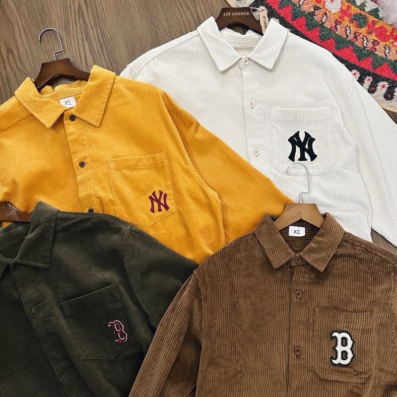 Sơ mi nhung tăm MLB chính hãng