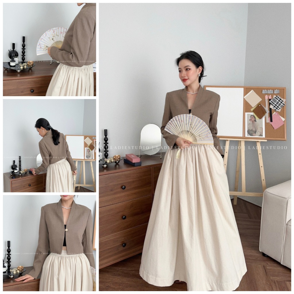 Áo Blazer Jennie Croptop 1 nút BLA06, Ladie Studio