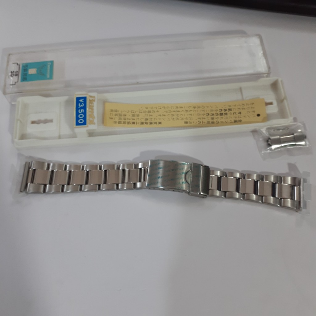 Dây đồng hồ thép không gỉ Nhật Bambi đầu bằng 18mm đầu cong 20mm
