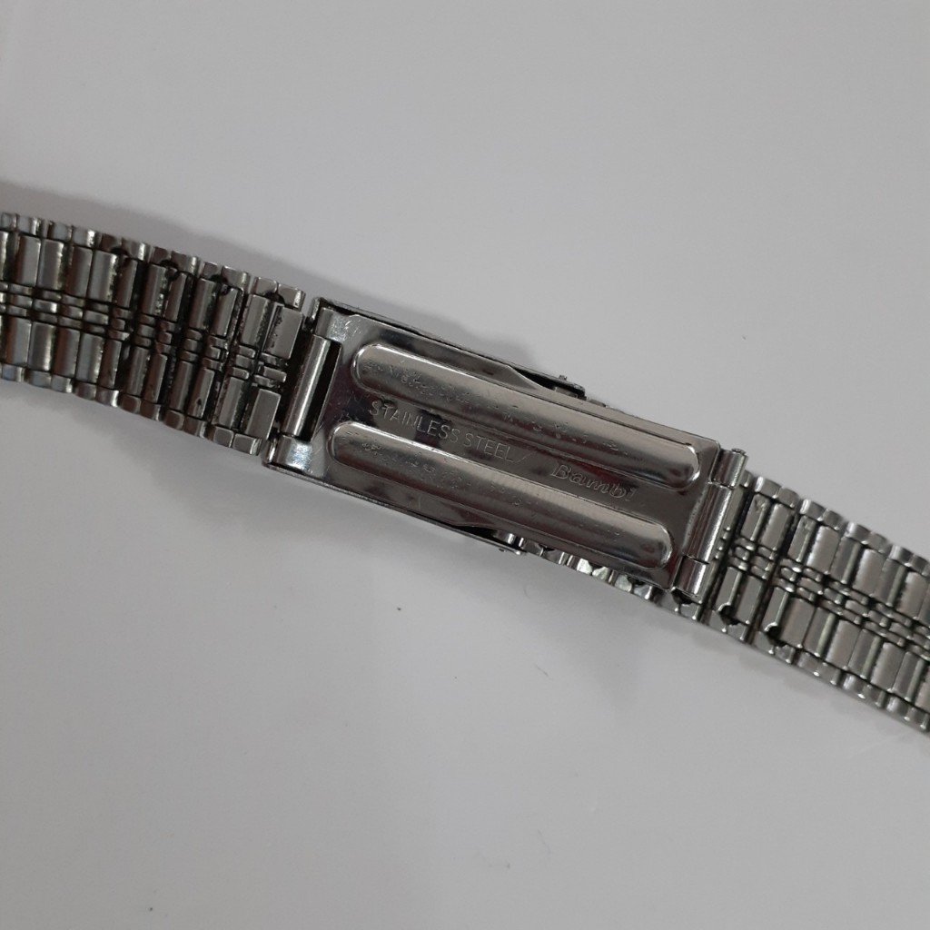 Dây đồng hồ thép không gỉ Bambi đầu bằng 18mm second hand Japan