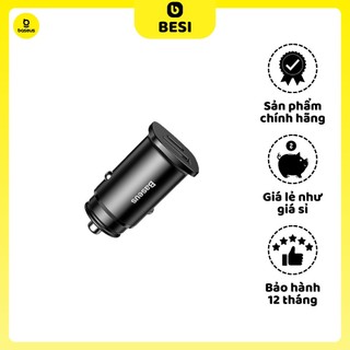 Tẩu sạc nhanh ô tô baseus square metal 30w pps car charger