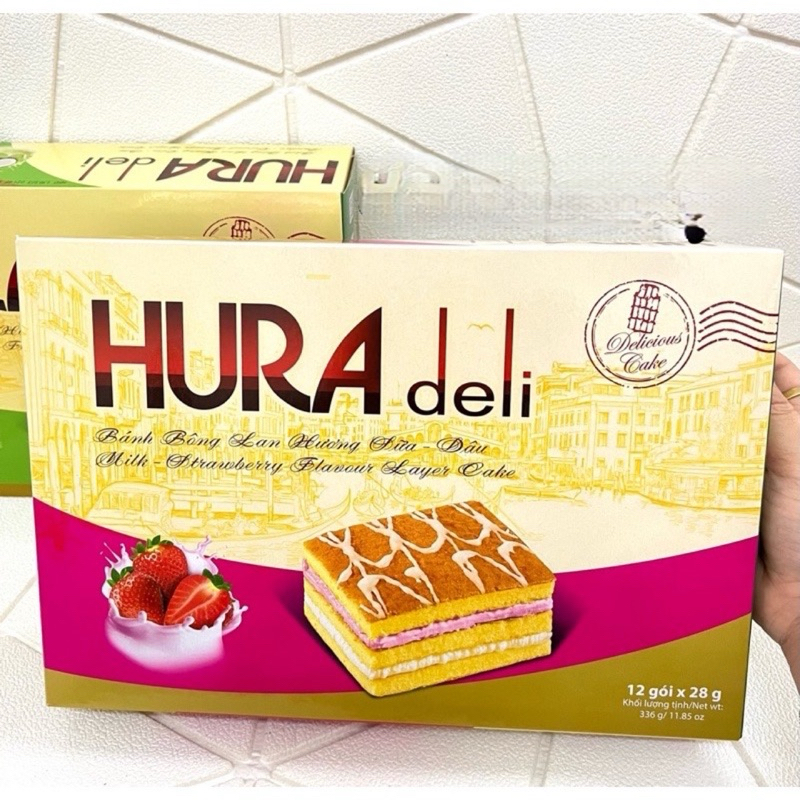 Bánh Bông Lan Hura Deli Hộp 336G (12 gói)