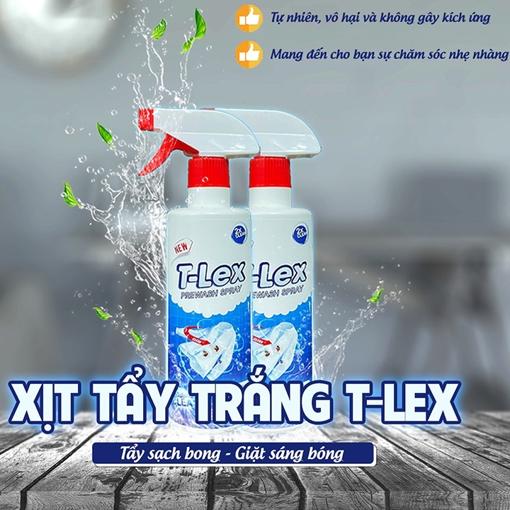 Xịt Tẩy Trắng Quần Áo T-LEX 500ml Tẩy Mốc Tẩy Ố Vàng Không Phải Màu Khử Mùi Hôi Dùng Mọi Loại Vải TNS House