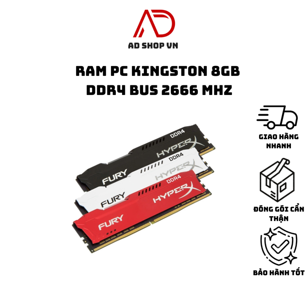 RAM PC Kingston 8GB DDR4 Bus 2666 MHz hàng mới bảo hành 36 tháng