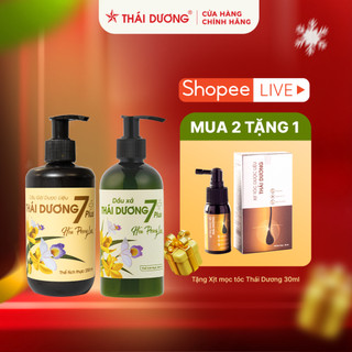 Combo dầu gội và dầu xả thái dương 7 plus 250ml tặng xịt tóc thái dương 30ml