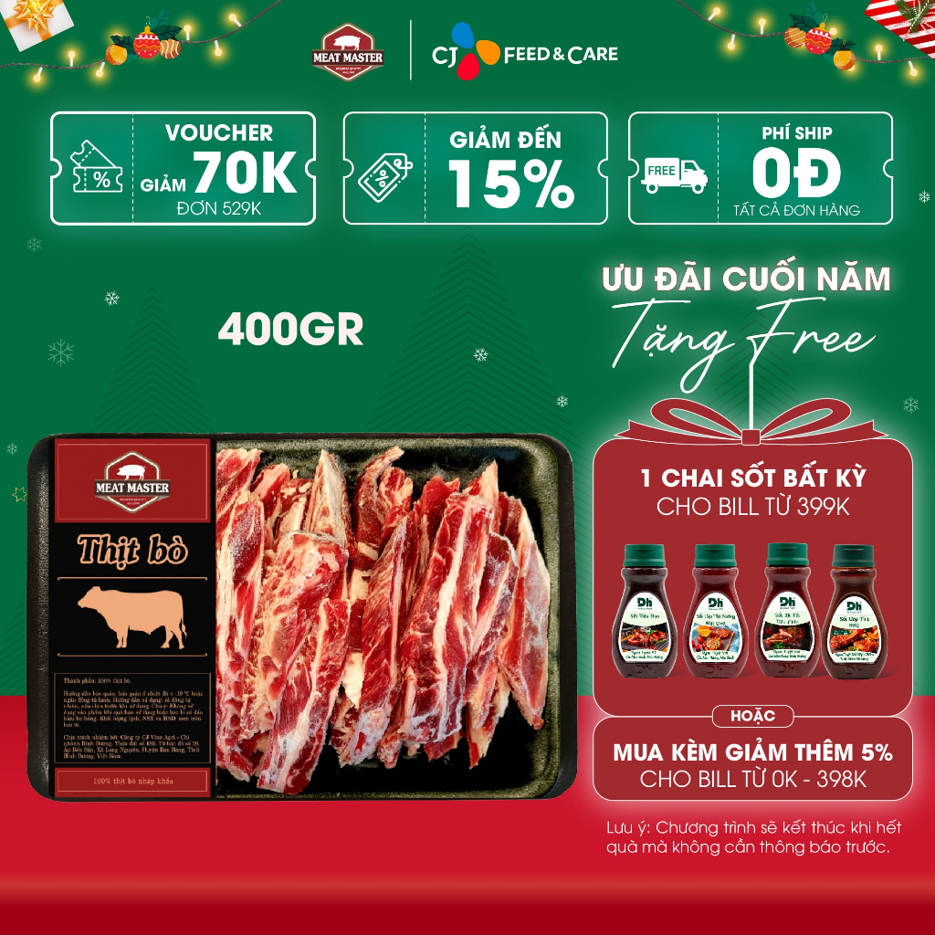 Dẻ sườn bò Mỹ Meat Master (400G) - Thịt bò đông lạnh nhập khẩu từ Mỹ