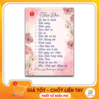 Thực đơn ( Menu) đám cưới THIẾT KẾ THEO YÊU CẦU