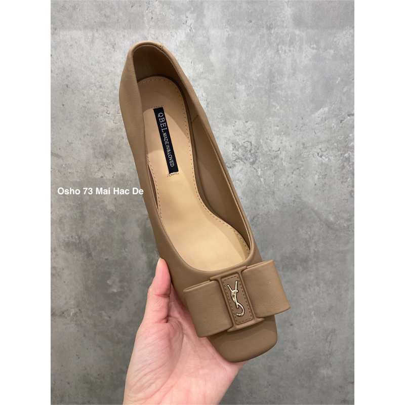 Giày mũi vuông gót to OSHO, chất lì mềm cao cấp, êm chân