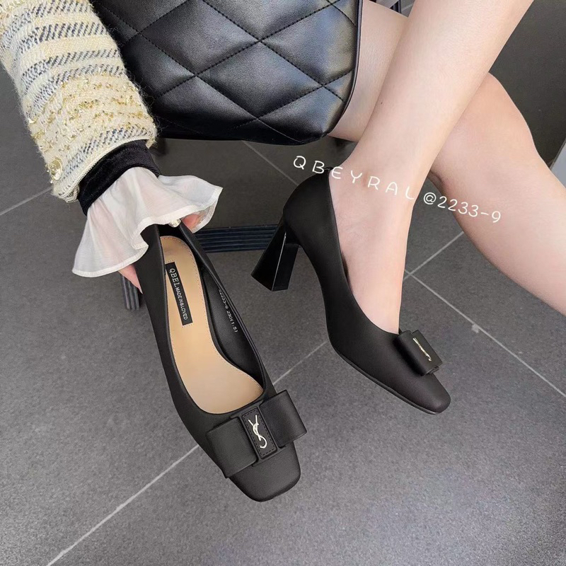 Giày mũi vuông gót to OSHO, chất lì mềm cao cấp, êm chân