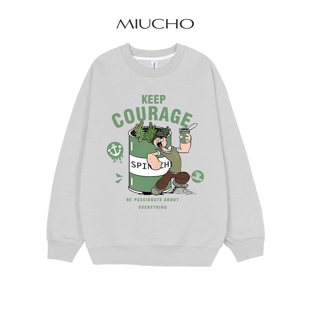 Áo sweater nam form rộng STD721 Miucho Man vải nỉ chân cua Miucho Man in mix