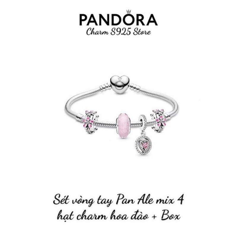 BỘ VÒNG ĐEO TAY PAN ALE MIX 4 HẠT CHARM BẠC S925 THUẦN KHIẾT HÀNG CAO CẤP