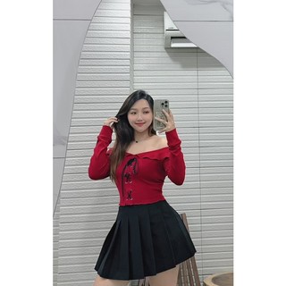 B264- ÁO TRỄ VAI BÈO ĐAN DÂY ( Có bigsize )
