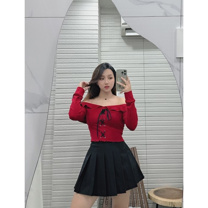 B264- ÁO TRỄ VAI BÈO ĐAN DÂY