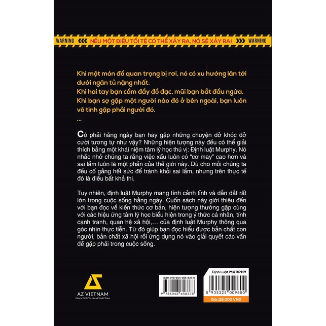 Sách AZ - Định Luật Murphy - Mọi Bí Mật Tâm Lý Thao Túng Cuộc Đời Bạn