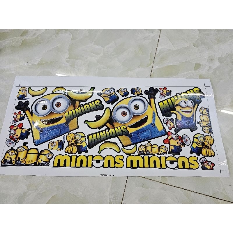 Tem set gấu dâu lotso dán trang trí xe máy kích thước 20x60cm