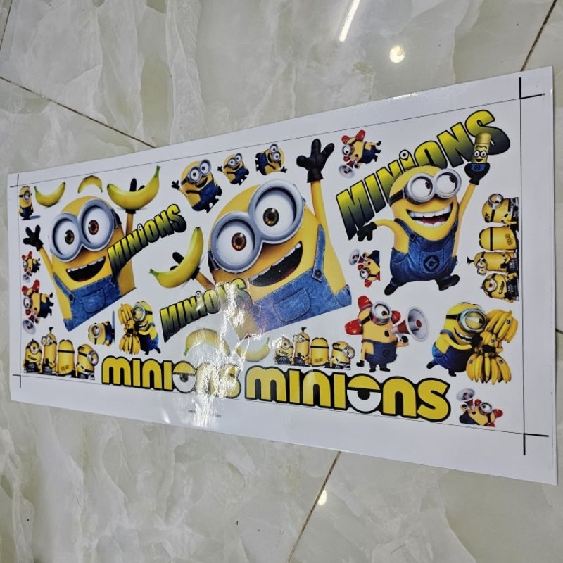 Tem set gấu dâu lotso dán trang trí xe máy kích thước 20x60cm