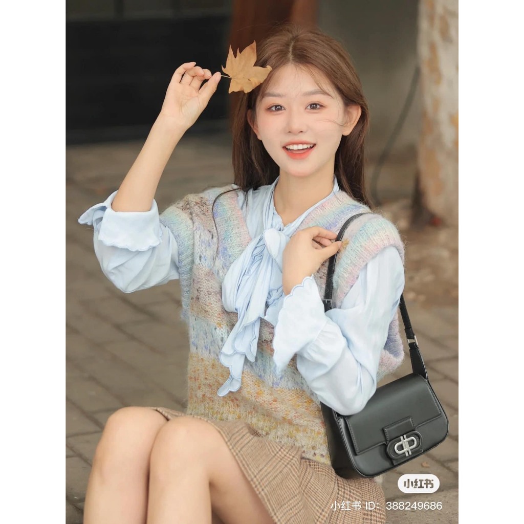 Túi kẹp nách + đeo chéo nữ size 21,5cm*7,5cm*17,5cm  PW2-76610072  đủ màu