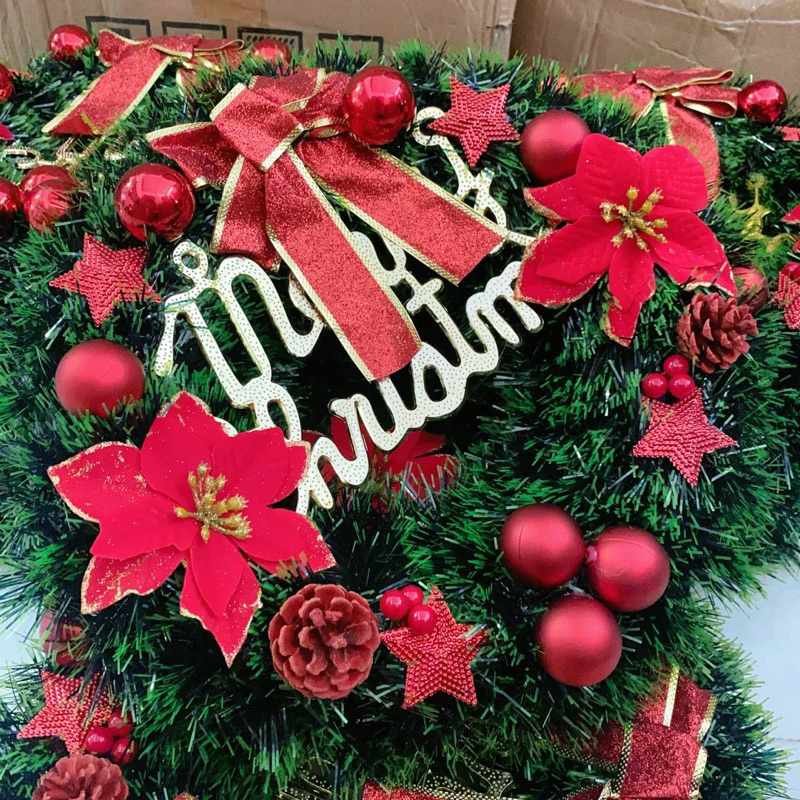 Vòng Nguyệt Quế 30 40 50 Cm Trang Trí Giáng Sinh Cao Cấp - Vòng Trang Trí Noel Tiệc Cưới Sinh Nhật