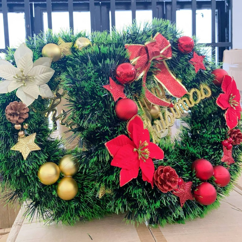 Vòng Nguyệt Quế 30 40 50 Cm Trang Trí Giáng Sinh Cao Cấp - Vòng Trang Trí Noel Tiệc Cưới Sinh Nhật