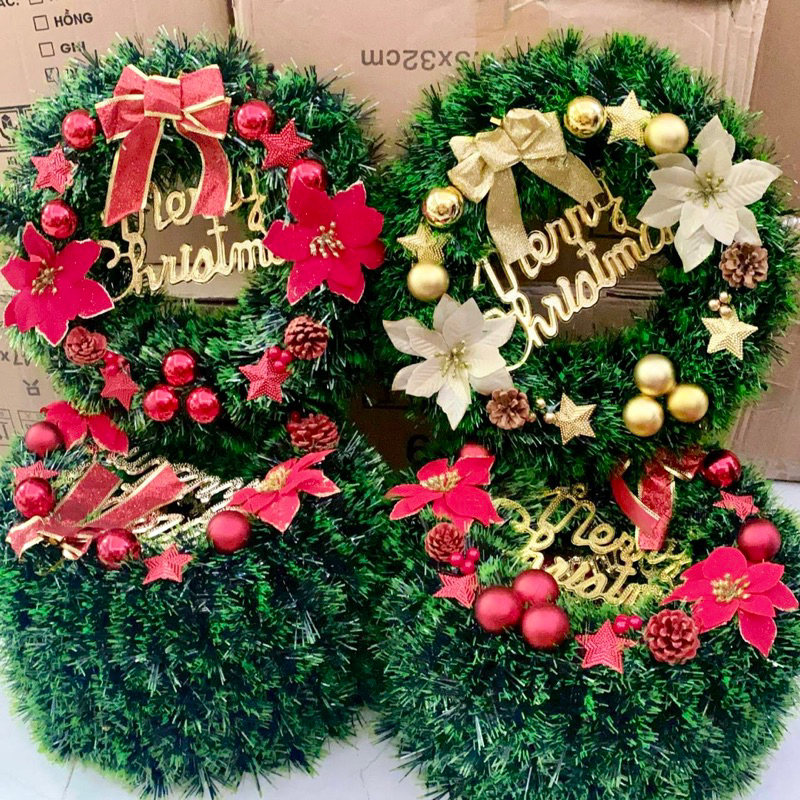 Vòng Nguyệt Quế 30 40 50 Cm Trang Trí Giáng Sinh Cao Cấp - Vòng Trang Trí Noel Tiệc Cưới Sinh Nhật