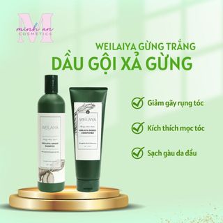 Dầu gội gừng Weilaiya trắng Ginger 400ml giúp nuôi dưỡng tóc chắc khỏe kích thích mọc tóc đen nhánh