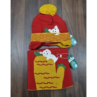 Set mũ/nón và khăn len lót nỉ cho bé trai bé gái 2-7 tuổi