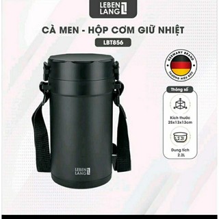 Hộp cơm giữ nhiệt inox langbelang lbt856 hãng đức, dung tích 2,2l, gồm 4 khay, giữ nhiệt 6-8h