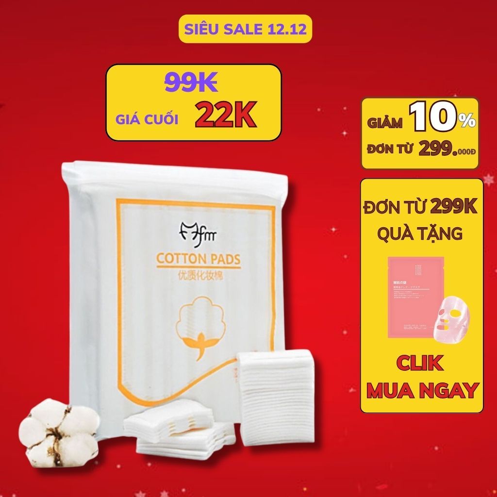 222 miếng Bông tẩy trang Khăn Cotton Hai Mặt Dùng Một Lần Đa Ứng Dụng