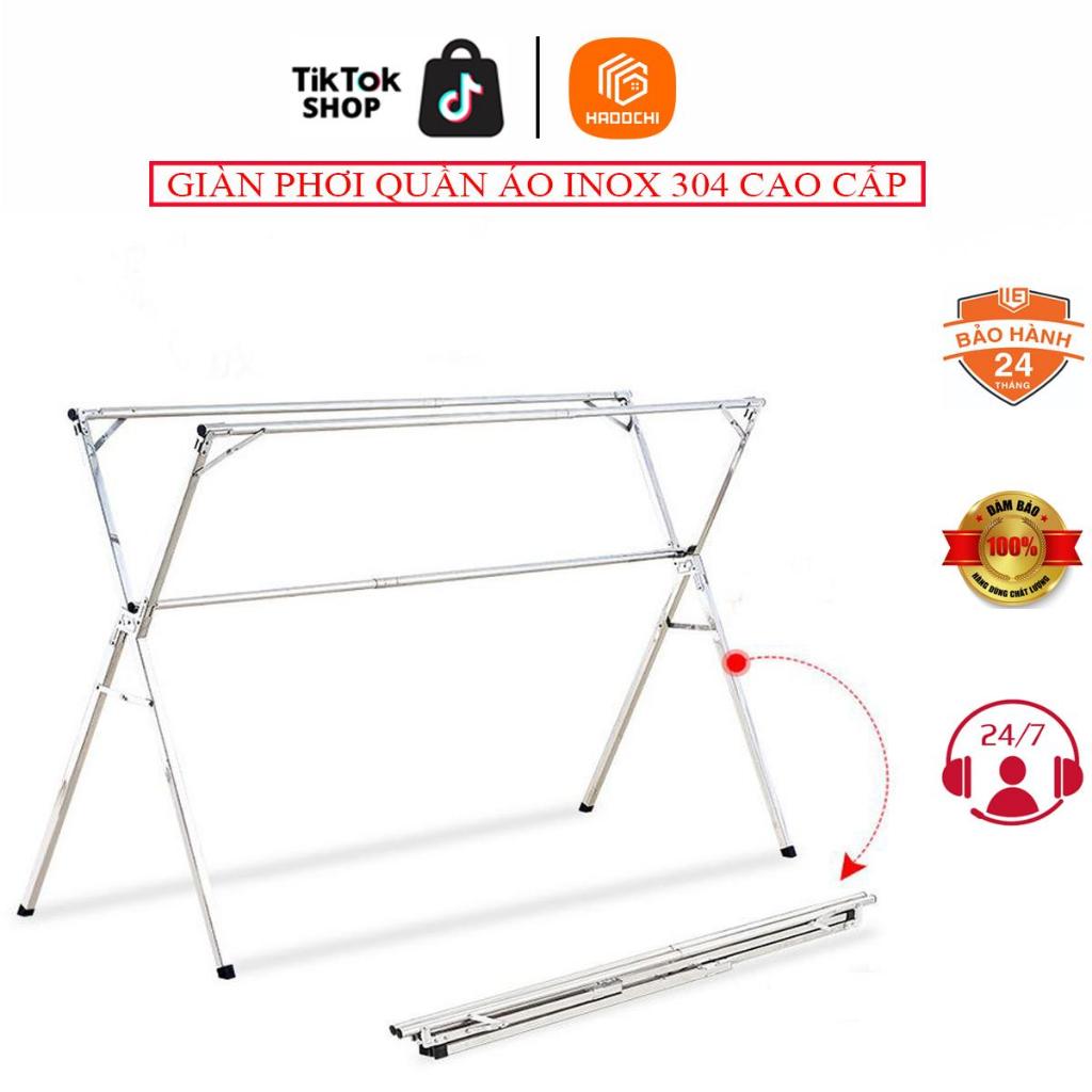 Giàn Phơi quần áo khung chữ X Hadochi loại sào treo đồ thông minh, giá phơi gấp gọn có bánh xe tiện di chuyển