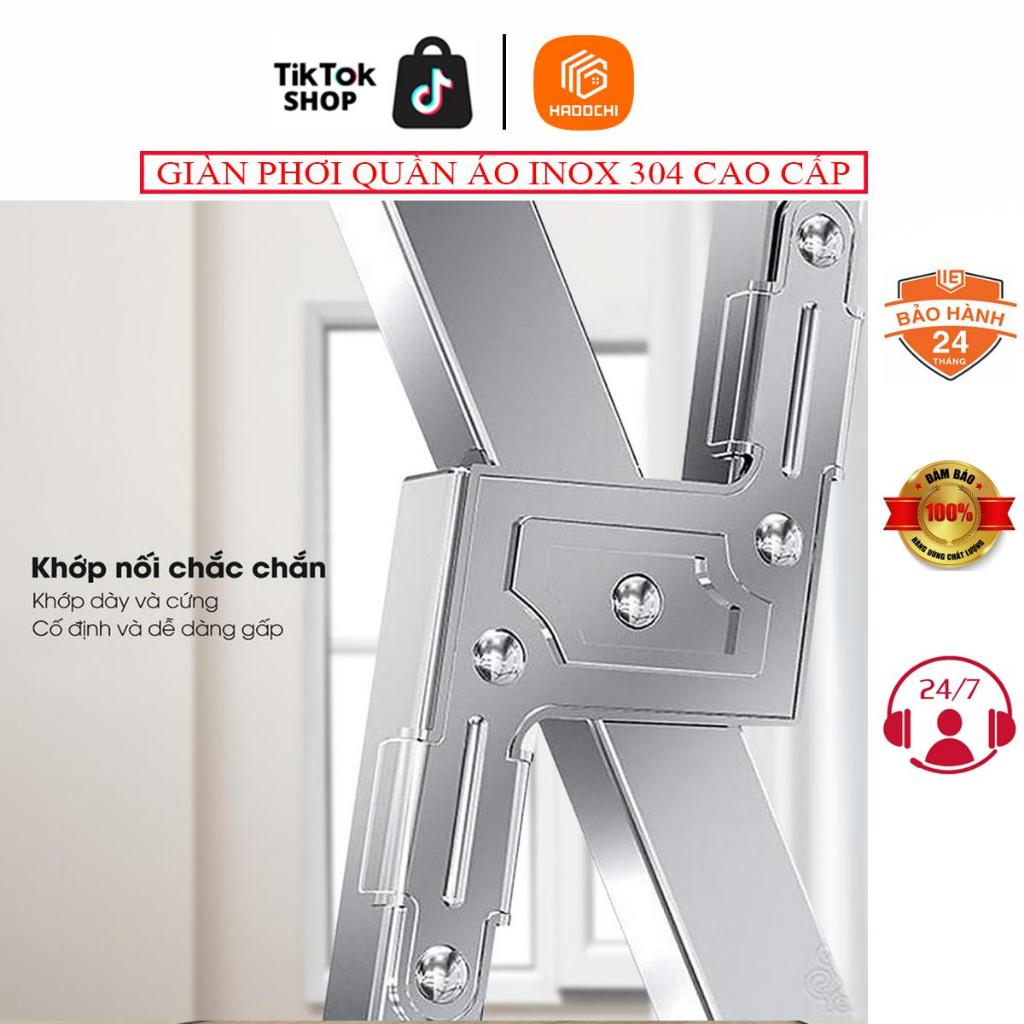 Giàn Phơi quần áo khung chữ X Hadochi loại sào treo đồ thông minh, giá phơi gấp gọn có bánh xe tiện di chuyển