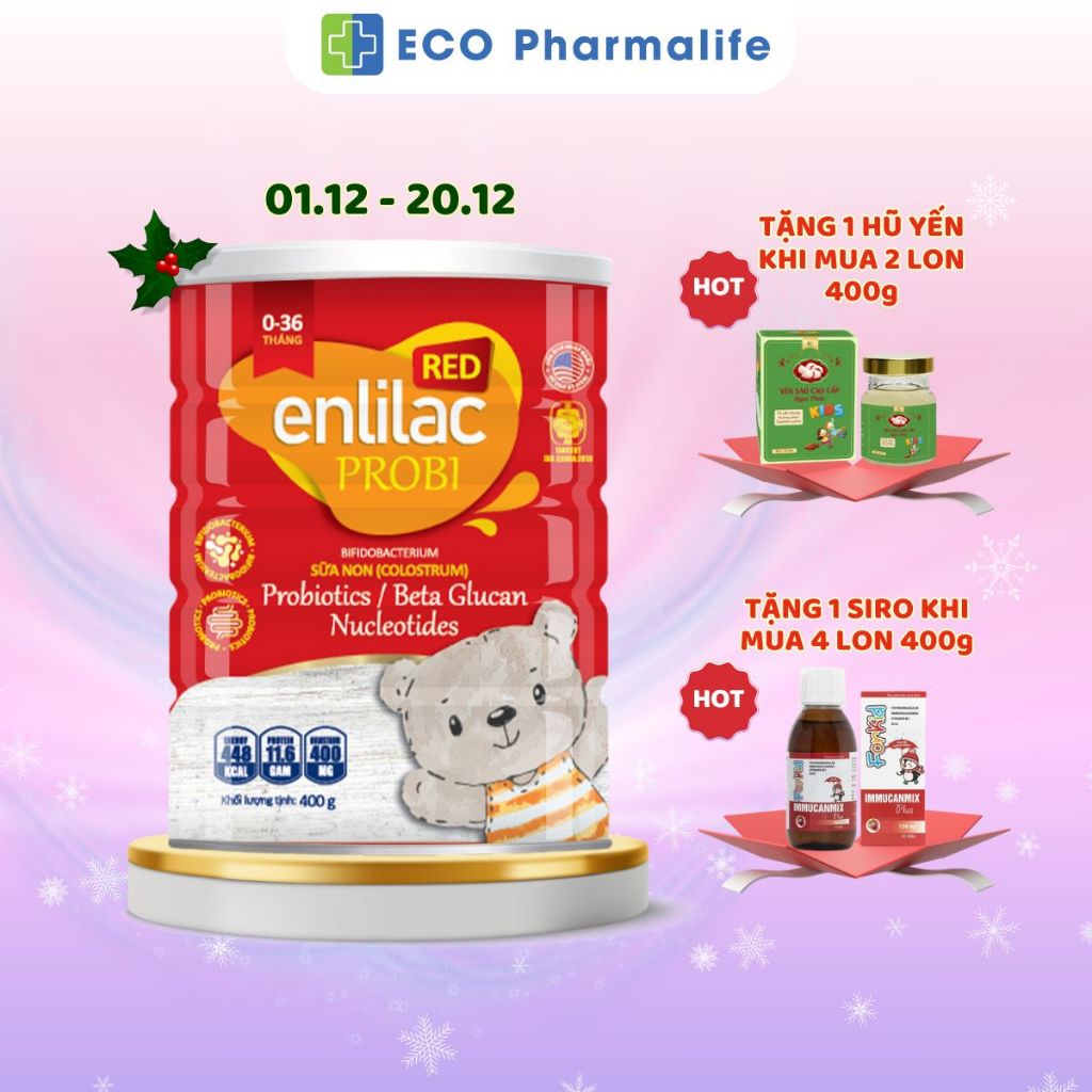 Sữa Enlilac Probi RED Sữa chuyên biệt cho trẻ bất dung nạp lactose Lon 400g
