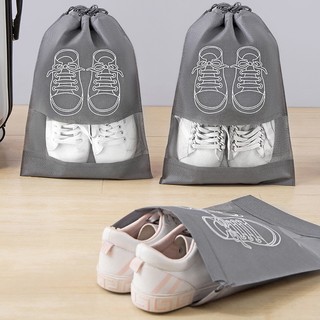 Túi vải đựng giày có dây rút chống bụi bẩn du lịch size 32x44cm nhiều màu