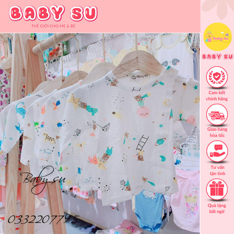 Áo Thun Lạnh Tay Dài Sơ Sinh Dành Cho Bé Gái,Bé Trai Size 3-9kg - Baby Su