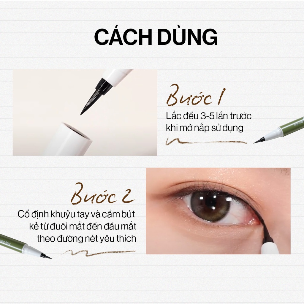 [NEW] Kẻ Mắt Glamrr Q Chống Nước Thuần Chay VEGAN SUPER STAY EYELINER (0.6g)