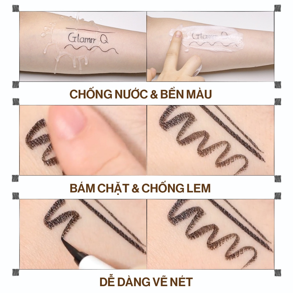 [NEW] Kẻ Mắt Glamrr Q Chống Nước Thuần Chay VEGAN SUPER STAY EYELINER (0.6g)