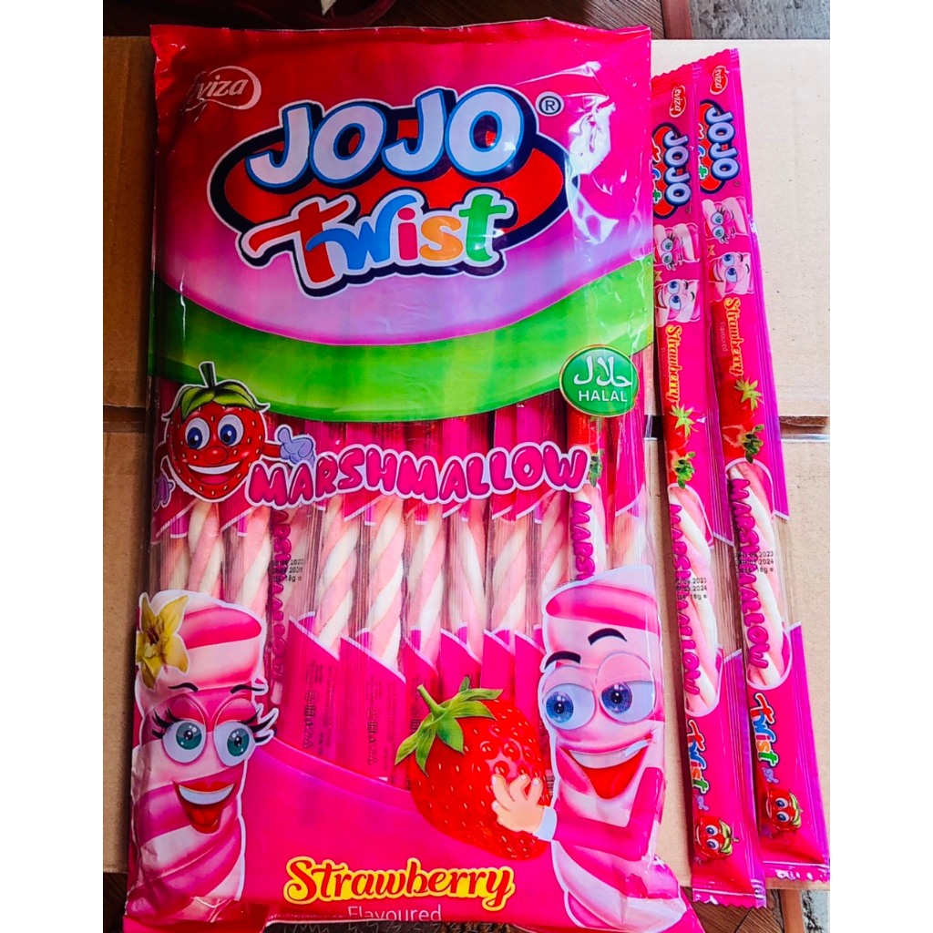 Kẹo dẽo xoắn marshmallow JoJo hương dâu 18gr - Date 09/2024