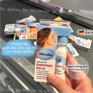 Thanh lăn giảm đau đầu thảo dược, giảm đau cấp tốc Mivolis (Chuẩn Đức)- Nguồn hàng Đức