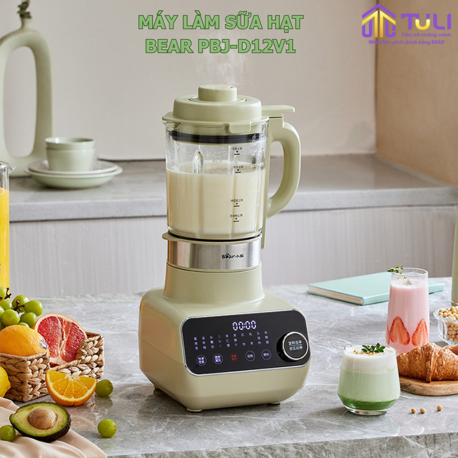 Máy làm sữa hạt đa năng 1.75L Bear PBJ-D10T1 -Công suất 1000W- Nấu sữa đậu nành, xay sinh tố-Hàng chính hãng BH 18 tháng