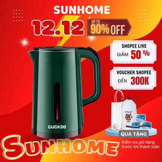 Ấm siêu tốc 2 lớp guckoo - ấm đun nước siêu tốc công suất lớn đun sôi nước nhanh, tiết kiệm điện 2.5l