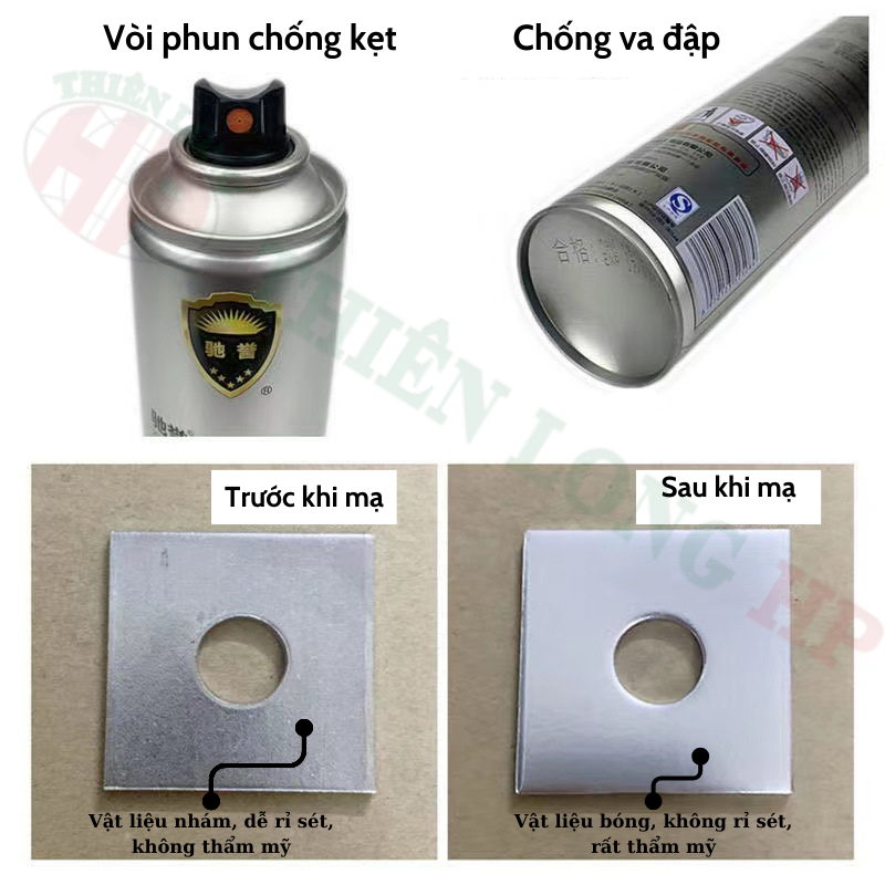 Sơn Bạc Mạ Crom Sơn Xịt Mạ Chrome Sáng Bóng 350ml - Chai Sơn Mạ Siêu Bóng-Sơn xe SƠN MỐI HÀN INOX