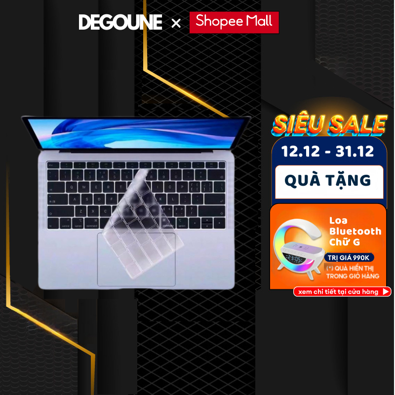 Miếng Phủ Bàn Phím Laptop Chống Bám Bụi Bẩn DEGOUNE 13 -14 in & 15 - 17 & 12 & 10 inch Silicon Chống Nước, Chống Dơ