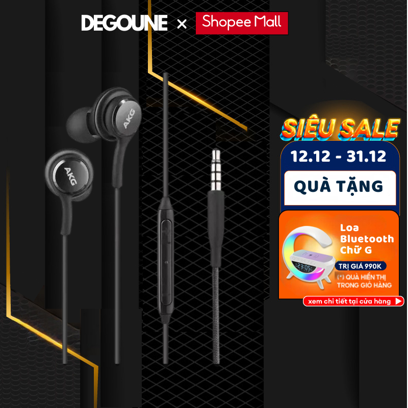 Tai Nghe Nhét Tai SS AKG DEGOUNE Âm Thanh Cực Êm Màu Đen Jack Cắm 3.5mm Dùng Cho Điện Thoại Android - Mới