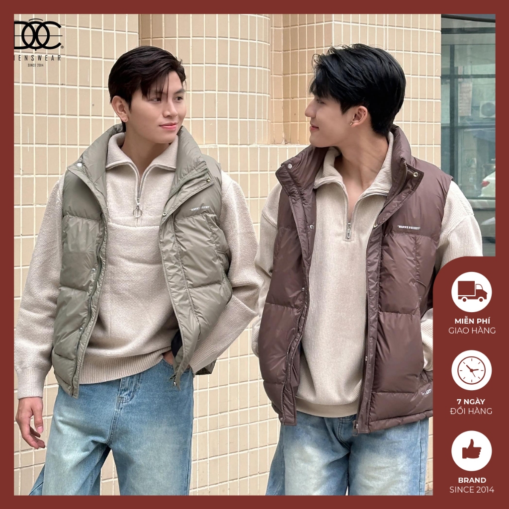 Áo phao gile nam siêu nhẹ lót lông vũ Độc menswear form vừa ôm trẻ trung phong cách hàn quốc, xu hướng 2023 - AK442